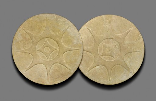 Pair of Earspools with Eight-Pointed Star Motif