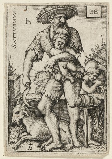 Saturn, plate one from The Seven Planets with the Zodiacs