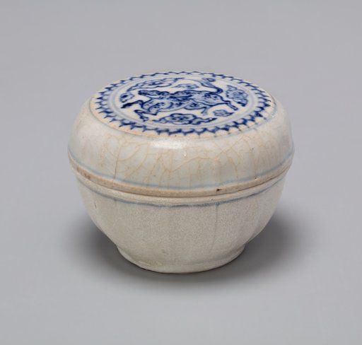 Miniature Covered Box with Animal and Cloud Motif