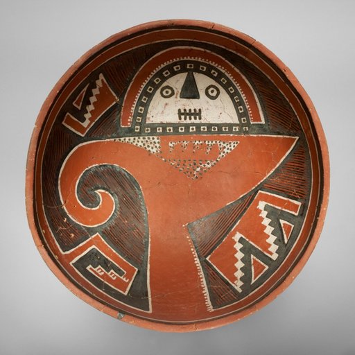 Bowl Depicting a Mask atop a Bighorn-Sheep Head