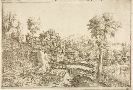 Landscape with a Vine-Yard, in the Middle a Chariot Loaded with Poles