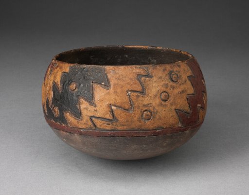 Bowl with Incised and Painted Zigzag Motif