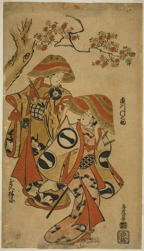 The Actors Ichikawa Monnosuke I and Tamazawa Rinya