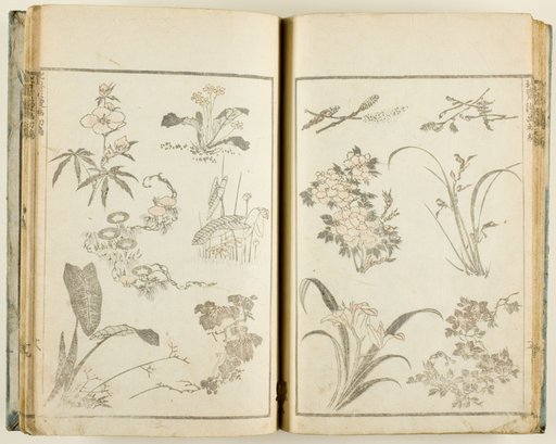 Hokusai manga (Sketches of Hokusai), v. 1-3, 5-11, and 14 of 15