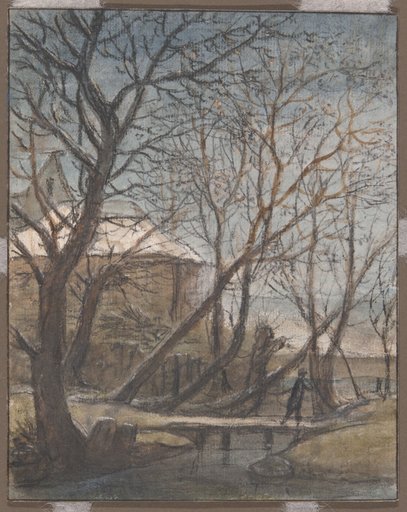 Winter Landscape with a Man Crossing