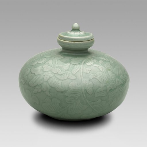 Oil Bottle with Peony Motif