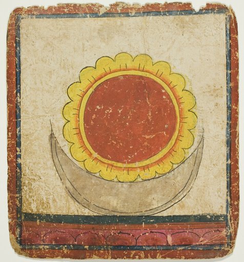 Sun, Moon and Lotus on Lotus Throne, from a Set of Initiation Cards (Tsakali)
