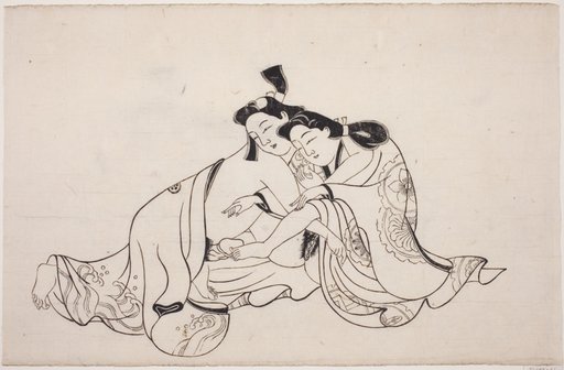 A sheet from a shunga album