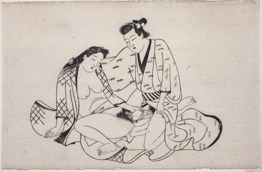 A sheet from a shunga album