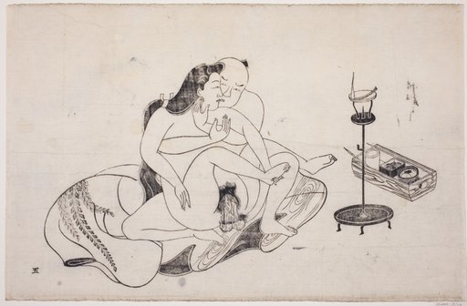 A sheet from a shunga album