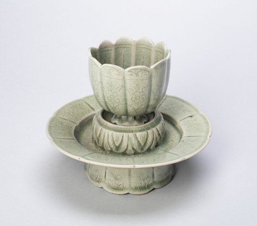 Lobed Cup and Stand with Floral Motifs