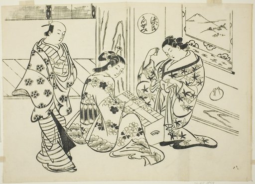 The Utsusemi Chapter from "The Tale of Genji" (Genji Utsusemi), from a series of Genji parodies