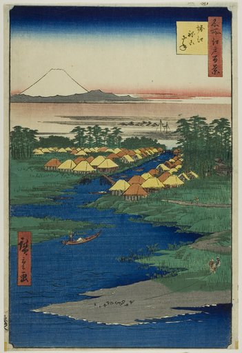 Horie and Nekozane, from the series “One Hundred Famous Views of Edo (Meisho Edo hyakkei)”