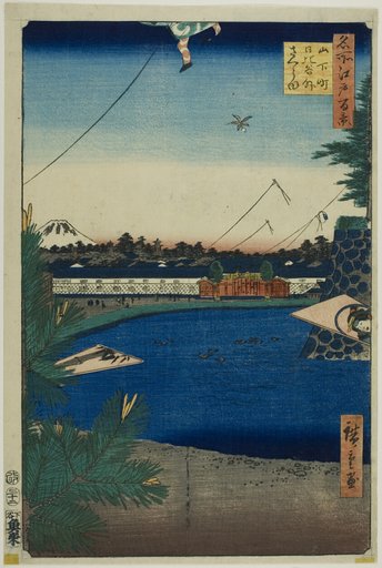 Hibiya and Soto-Sakurada from Yamashita-cho (Yamashita-cho Hibiya Soto-Sakurada), from the series "One Hundred Famous Views of Edo (Meisho Edo hyakkei)"