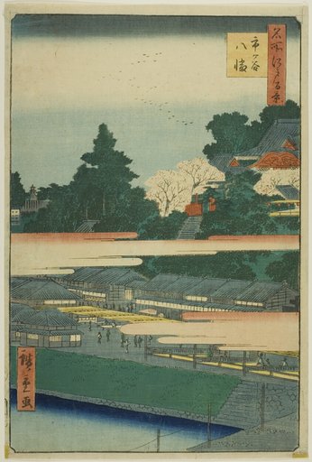 Ichigaya Hachiman Shrine (Ichigaya Hachiman), from the series “One Hundred Famous Views of Edo (Meisho Edo hyakkei)”