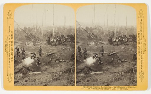 Gen. Grant giving order to Gen. McPherson, from the series "The Chicago Panorama of the Battle of Shiloh"