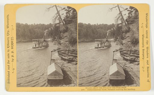 Instantaneous View, Steamer leaving the landing, No. 1098 from the series "In and About the Dells of the Wisconsin River"