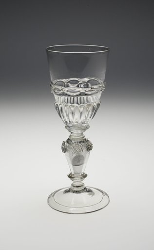 Wineglass Containing Two Uncirculated Charles II Silver Coins Dated 1670 and 1671