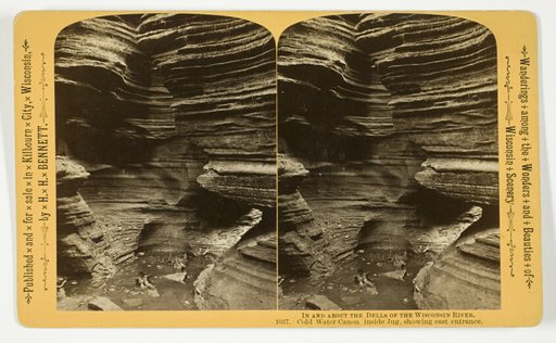 Cold Water Canon inside Jug, showing east entrance, No. 1037 from the series "In and About the Dells of the Wisconsin River"