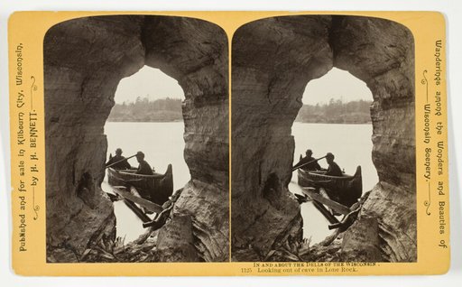 Looking out of cave in Lone Rock, No. 1125 from the series "In and About the Dells of the Wisconsin River"