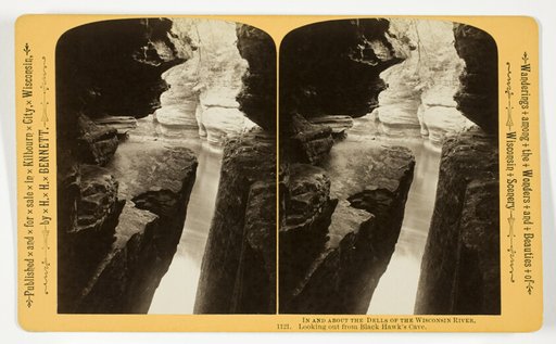Looking out from Black Hawk's Cave, No. 1121 from the series "In and About the Dells of the Wisconsin River"