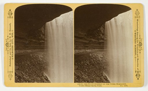 Under Minne-ha-ha Falls, No. 1506 from the series "Among the Bluff Scenery of the Upper Mississippi"