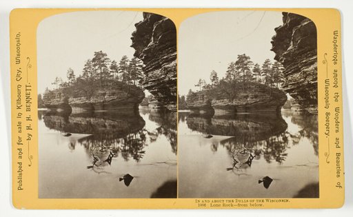 Lone Rock - from below, No. 1006 from the series "In and About the Dells of the Wisconsin River"