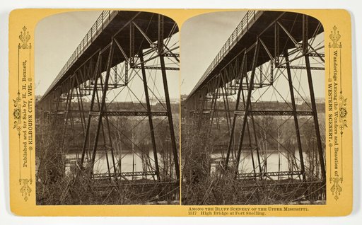High Bridge at Fort Snelling, No. 1517 from the series "Among the Bluff Scenery of the Upper Mississippi"