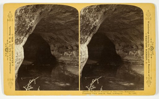 Fountain Cave near St. Paul, looking in, , No. 1507 from the series "Among the Bluff Scenery of the Upper Mississippi"