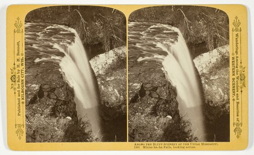 Minne-ha-ha Falls, looking across, No. 1501 from the series "Among the Bluff Scenery of the Upper Mississippi"