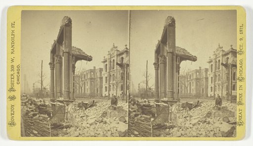 Court House, seen through ruins of Fifth National Bank, No. 13 from the series "Among the Ruins in Chicago"