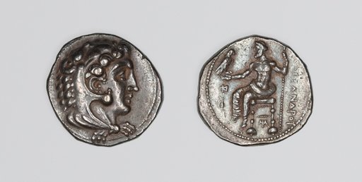 Tetradrachm (Coin) Portraying Alexander the Great Wearing the Head of the Nemean Lion as a Helmet
