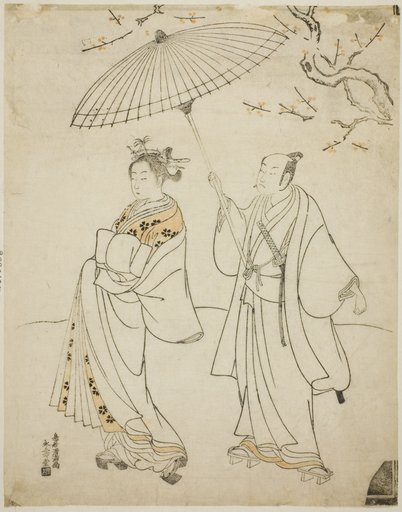 The Actors Ichikawa Komazo I (L) and Nakamura Matsue I (R)