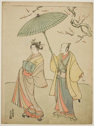 The Actors Ichikawa Komazo I (L) and Nakamura Matsue I (R)