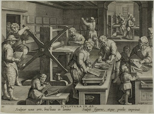 The Invention of Copper Engraving, from Nova Reperta