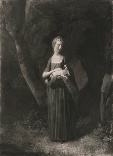 Miss Cunningham Holding Her King Charles Spaniel