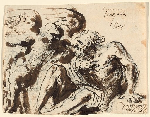 Angel Comforting a Hermit Saint