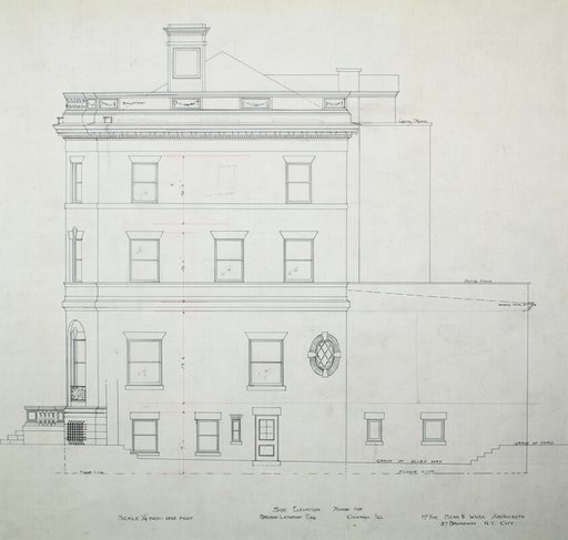 Bryan Lathrop House, Chicago, Illinois, Side Elevation