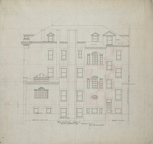 Bryan Lathrop House, Chicago, Illinois, Rear Elevation