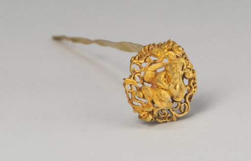 Hairpin with Head formed as Garuda Backed by Mandorla of Cloudscrolls and Flames
