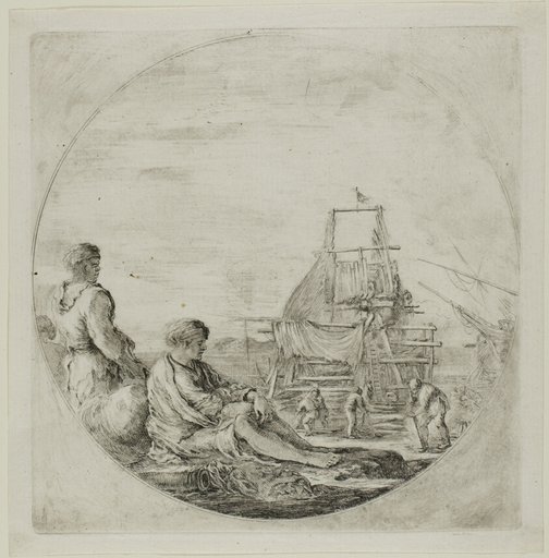 Shipyard with Two Sailors