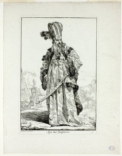 Aga des Janissaires, plate one from Caravanne du Sultan à la Mecque