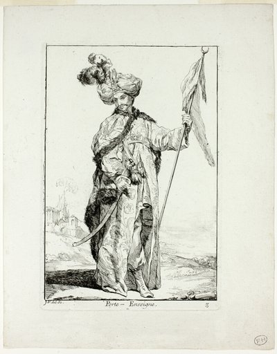 Porte-Enseigne, plate three from Caravanne du Sultan à la Mecque