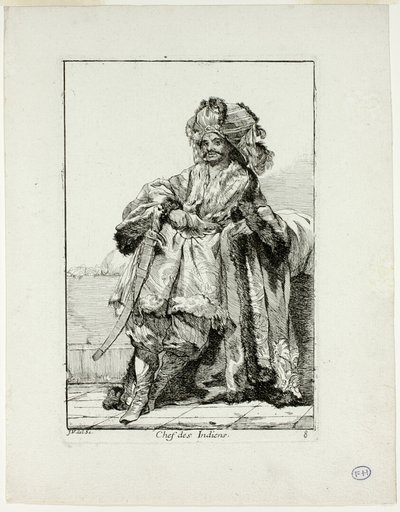 Chef des Indiens, plate eight from Caravanne du Sultan à la Mecque