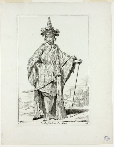 Ambassadeur du Siam, plate sixteen from Caravanne du Sultan à la Mecque