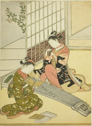 Descending Geese of the Koto Bridges (Kotoji no rakugan), from the series "Eight Views of the Parlor (Zashiki hakkei)"
