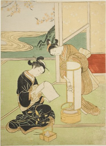 Evening Glow of a Lamp (Andon no sekisho), from the series "Eight Views of the Parlor (Zashiki hakkei)"