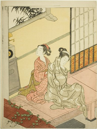 The Evening Bell of the Clock (Tokei no bansho), from the series "Eight Views of the Parlor (Zashiki hakkei)"