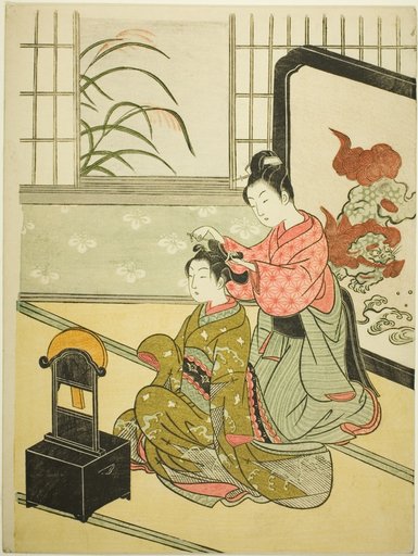 Autumn Moon in the Mirror (Kyodai no shugetsu), from the series "Eight Views of the Parlor (Zashiki hakkei)"