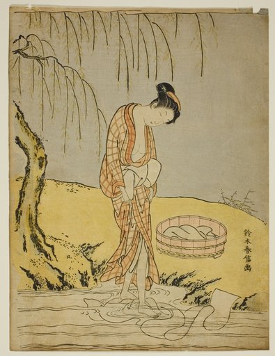 Washing Cloth in a Stream
